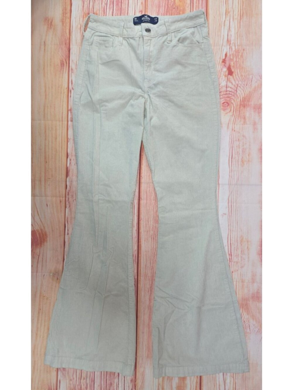 Hollister Beige High-Rise Flare Corduroy Pants Size 5R (27x30)